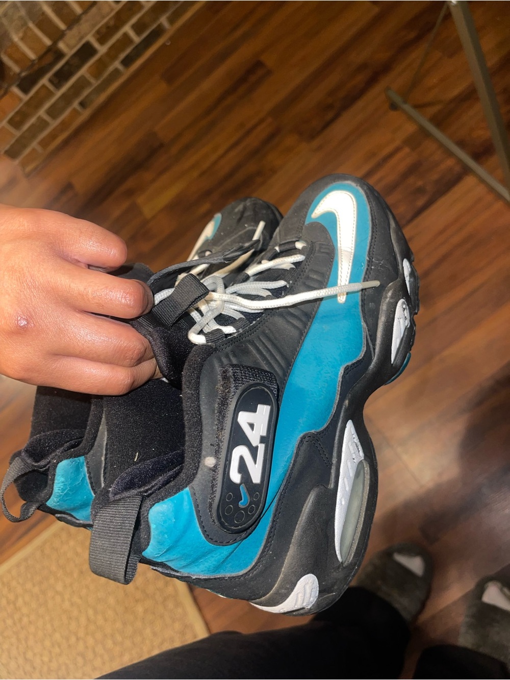 Black and Teal Athletic Sneakers